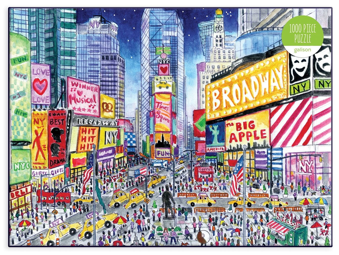 Obrazek puzzle Times Square 1000 elementów przedstawiający tętniące życiem ulice Nowego Jorku nocą