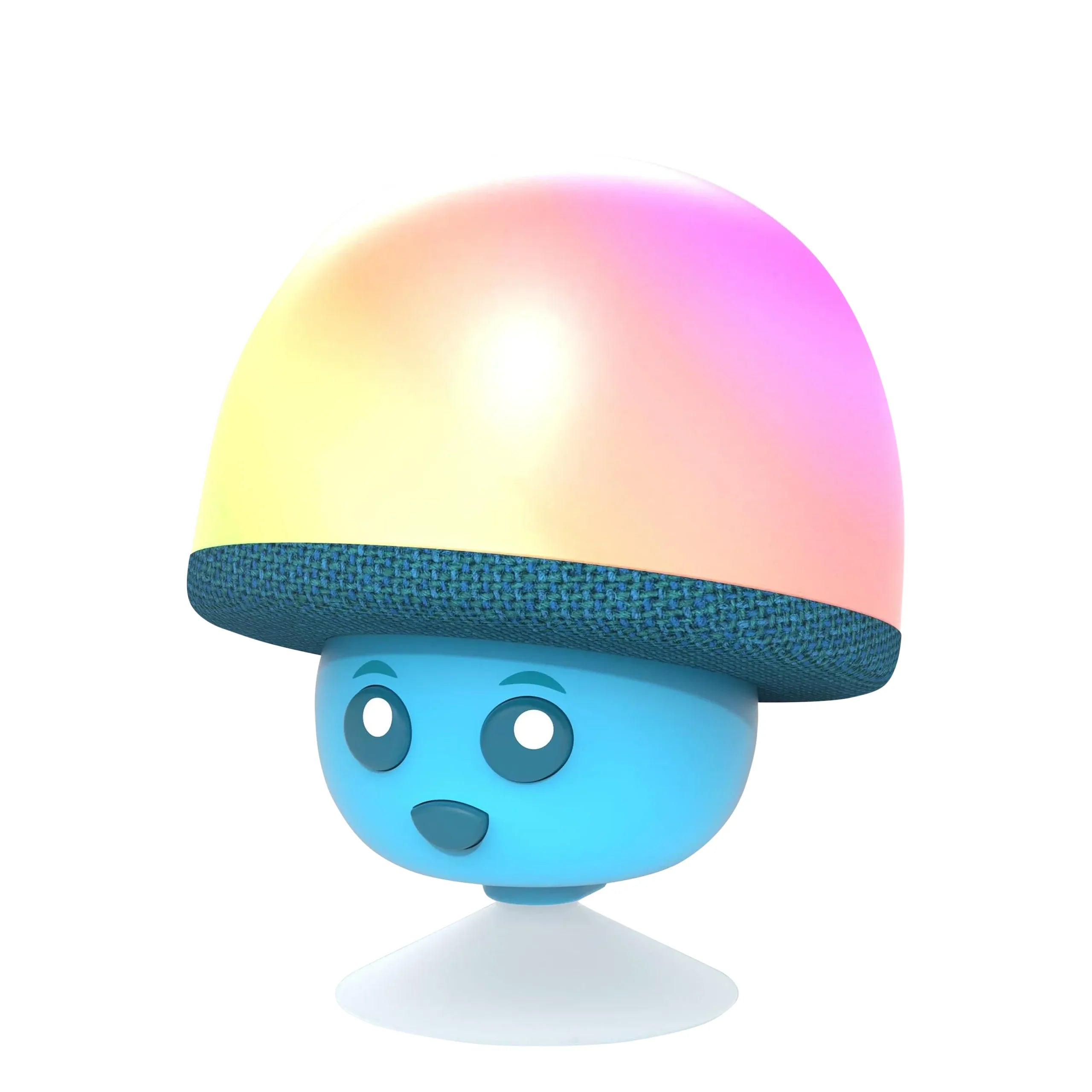 MOB świecący głośnik bezprzewodowy w kształcie kolorowego grzybka z uśmiechniętą twarzą