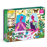 Puzzle 1000 elementów dla dorosłych z kolorową ilustracją dwóch kobiet układających puzzle z motywem roślinnym i motyli