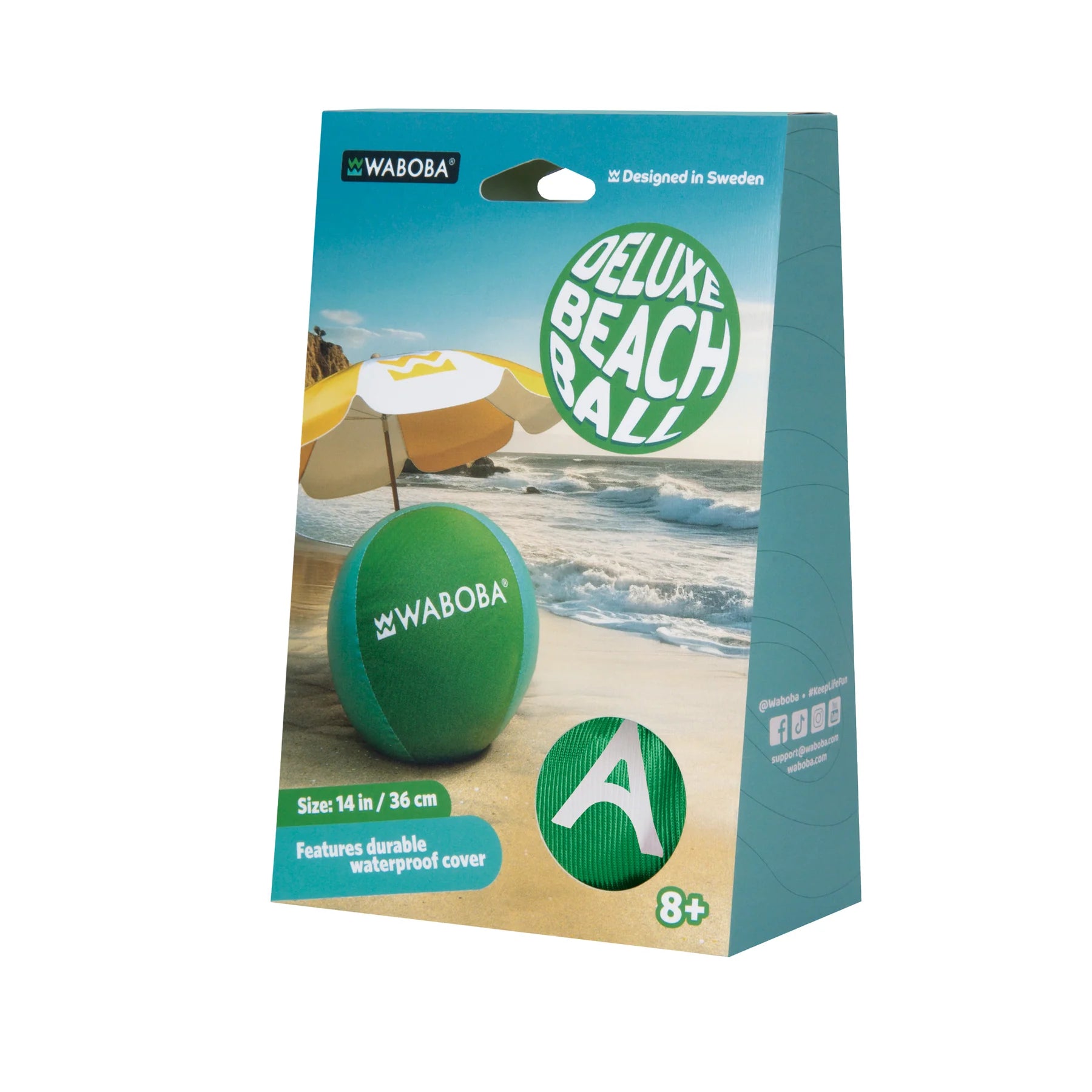 Opakowanie piłki plażowej Waboba zielonej do zabawy nad morzem