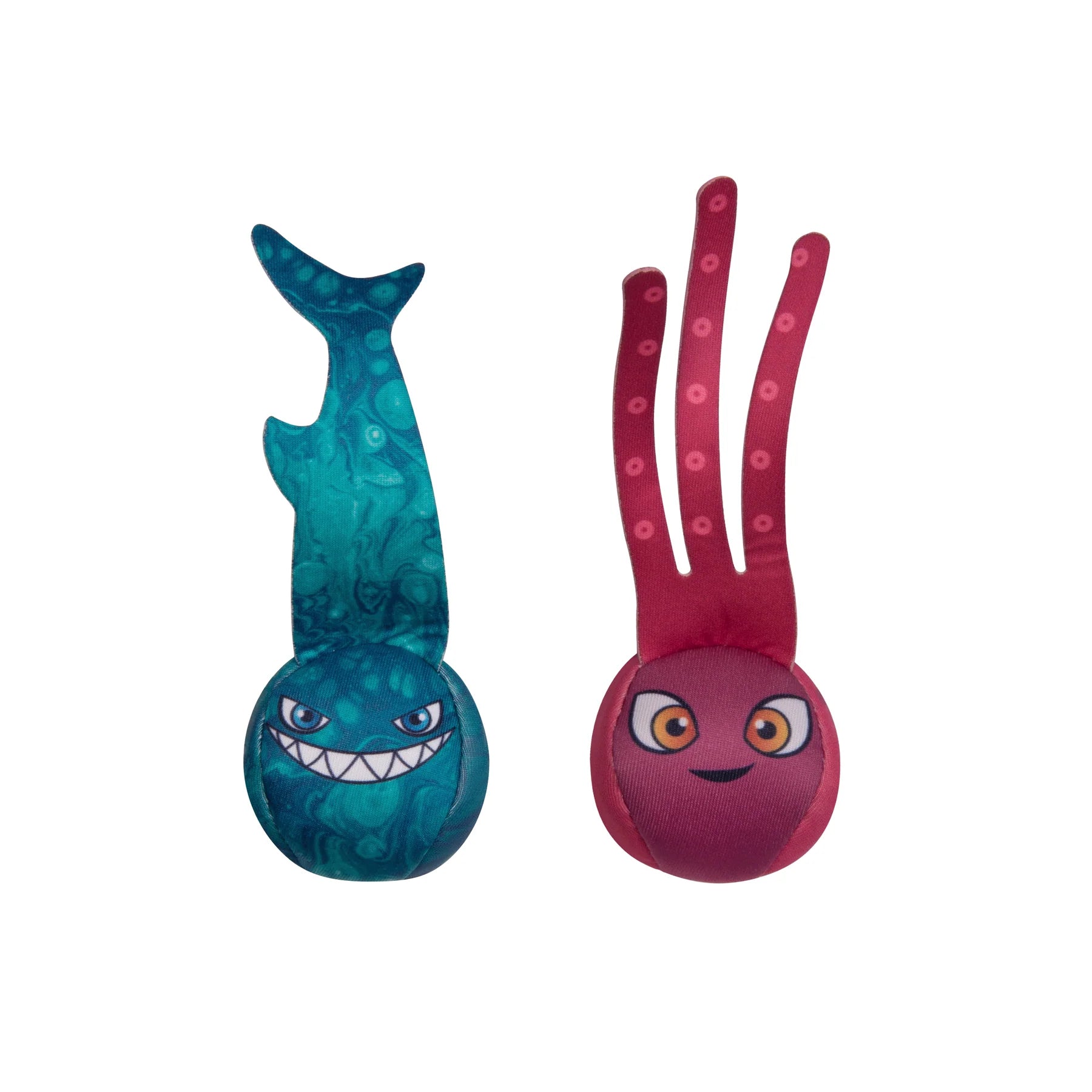 Kolorowe piłki do nurkowania Waboba w kształcie zabawnych morskich stworzeń na białym tle