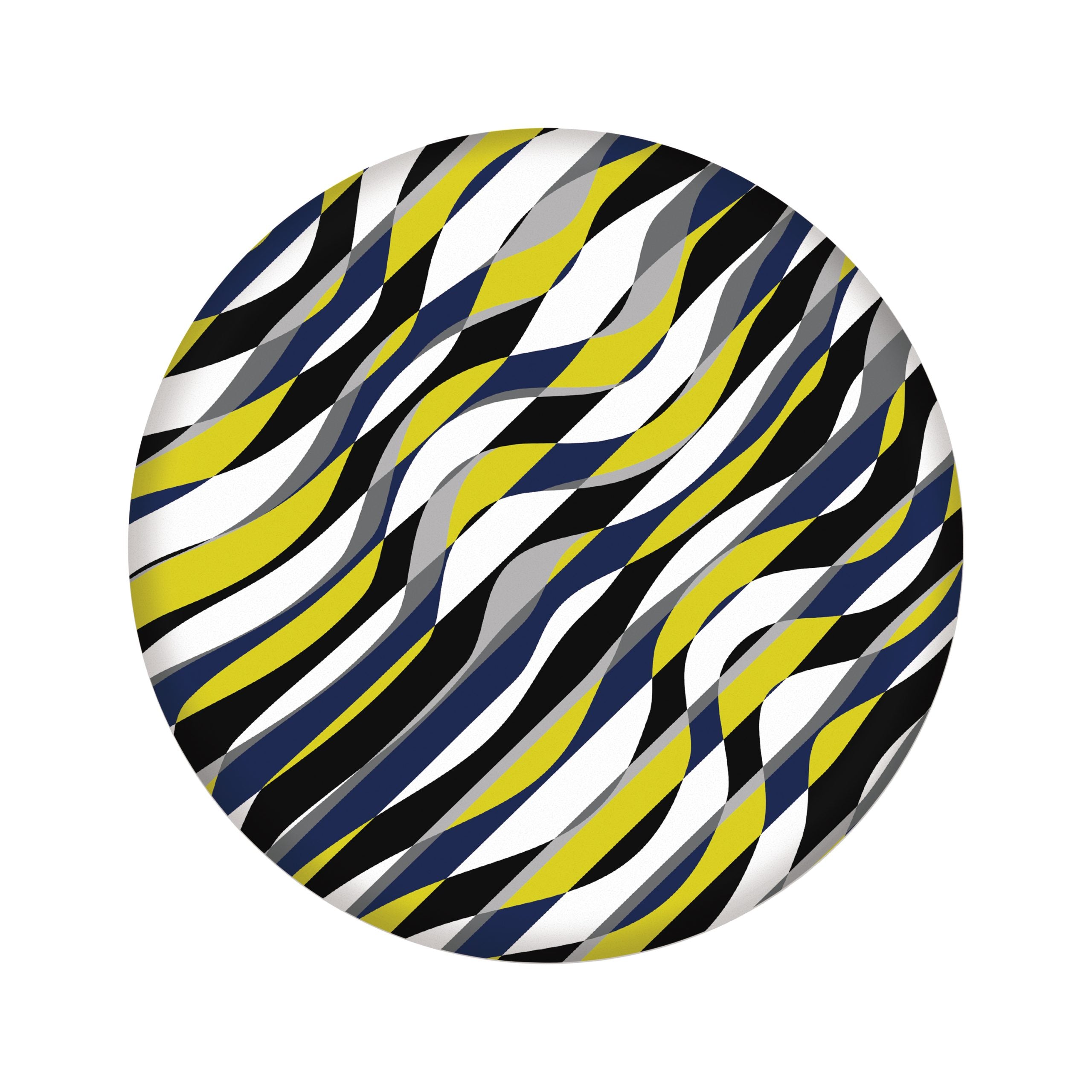 Kolorowy frisbee Waboba Wingman Pro z dynamicznym wzorem falistych pasków na białym tle