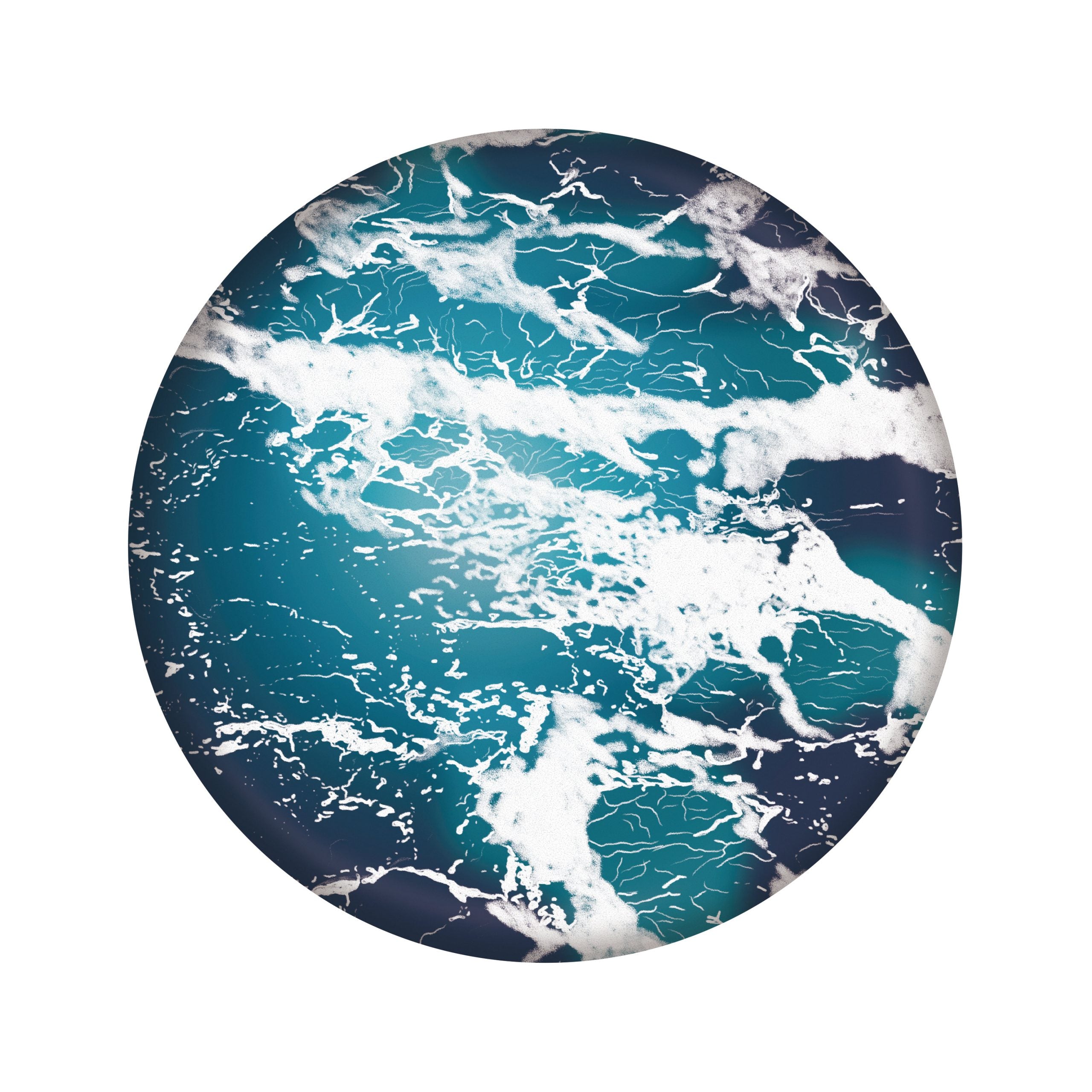 Frisbee Waboba Wingman Pro z niebieskim i białym wzorem przypominającym fale morskie