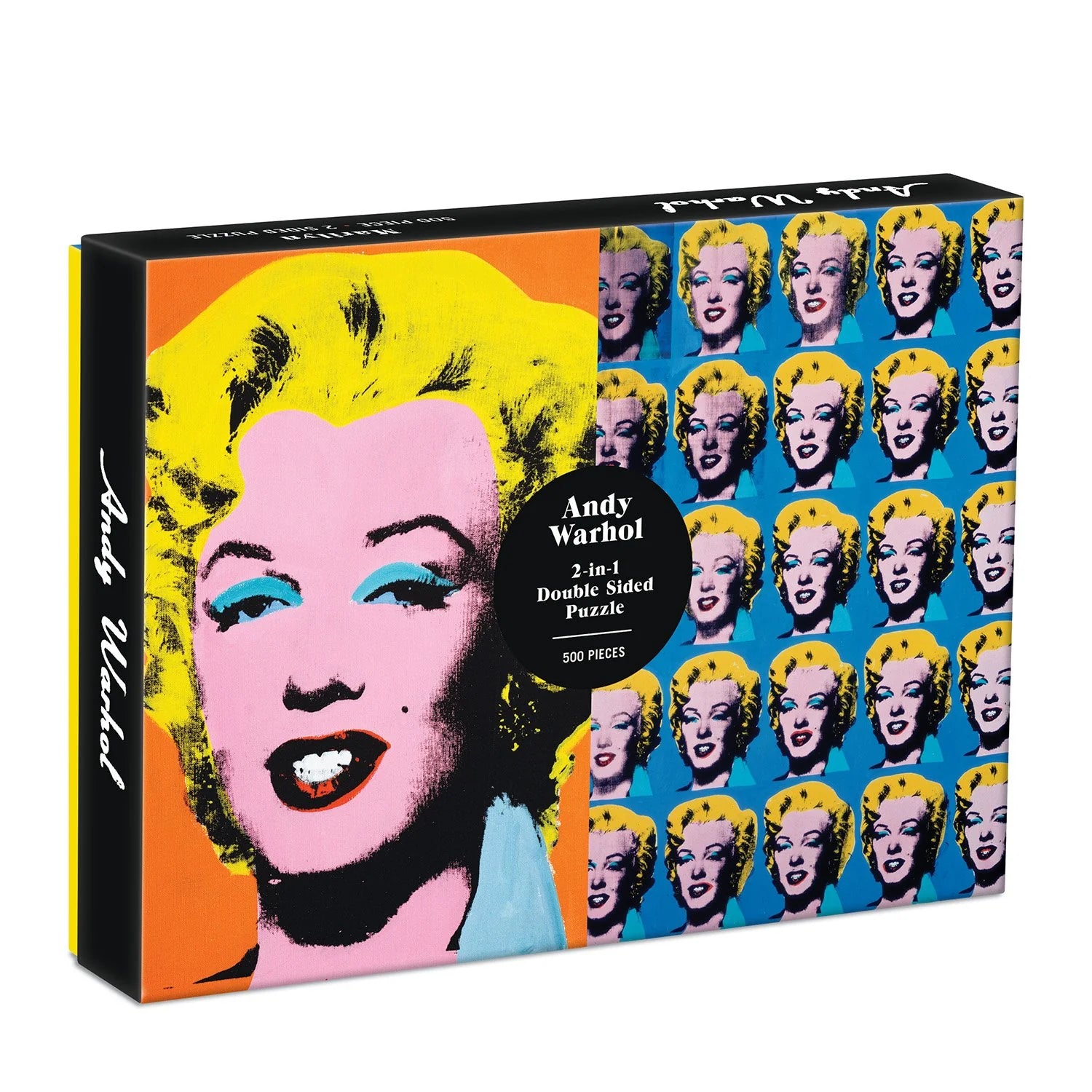 Puzzle dwustronne Andy Warhol Marilyn od Galison z kolorowym pop-artowym wzorem i 500 elementami