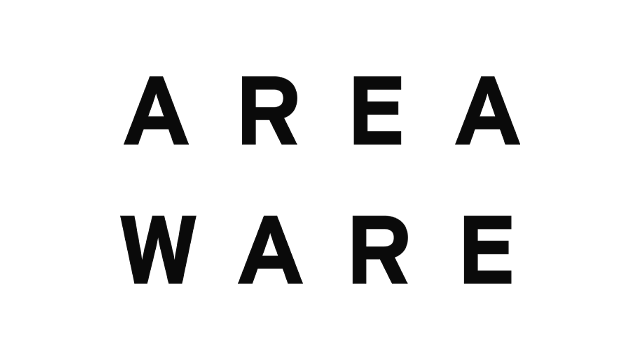 Logo Areaware reprezentujące markę znaną z innowacyjnych produktów Areaware o funkcjonalnym i kreatywnym designie