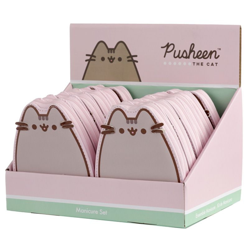 Zestaw do manicure kot pusheen w różowym opakowaniu z motywem kota Pusheen od Yamann