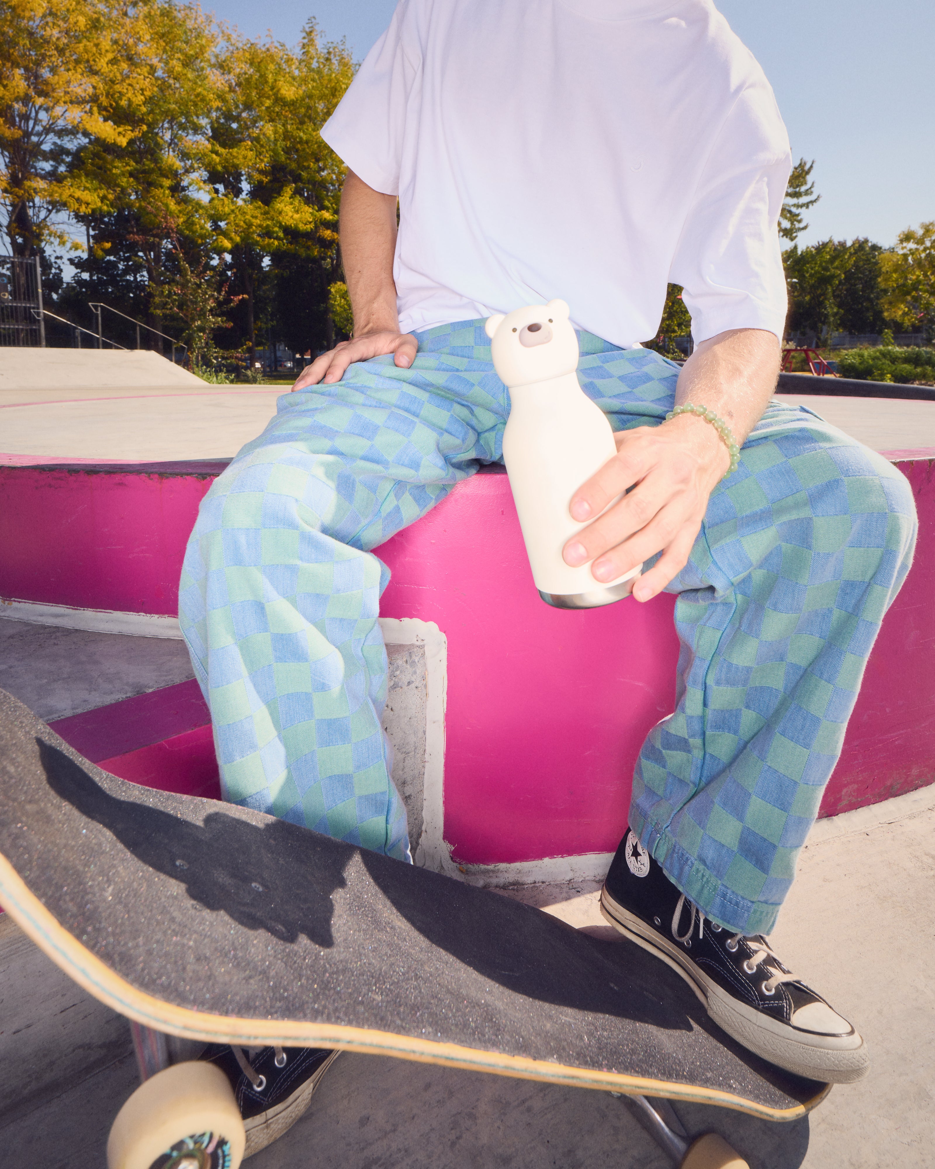 Bouteille isotherme avec paille Asobu Beasts – Ours polaire 460 ml