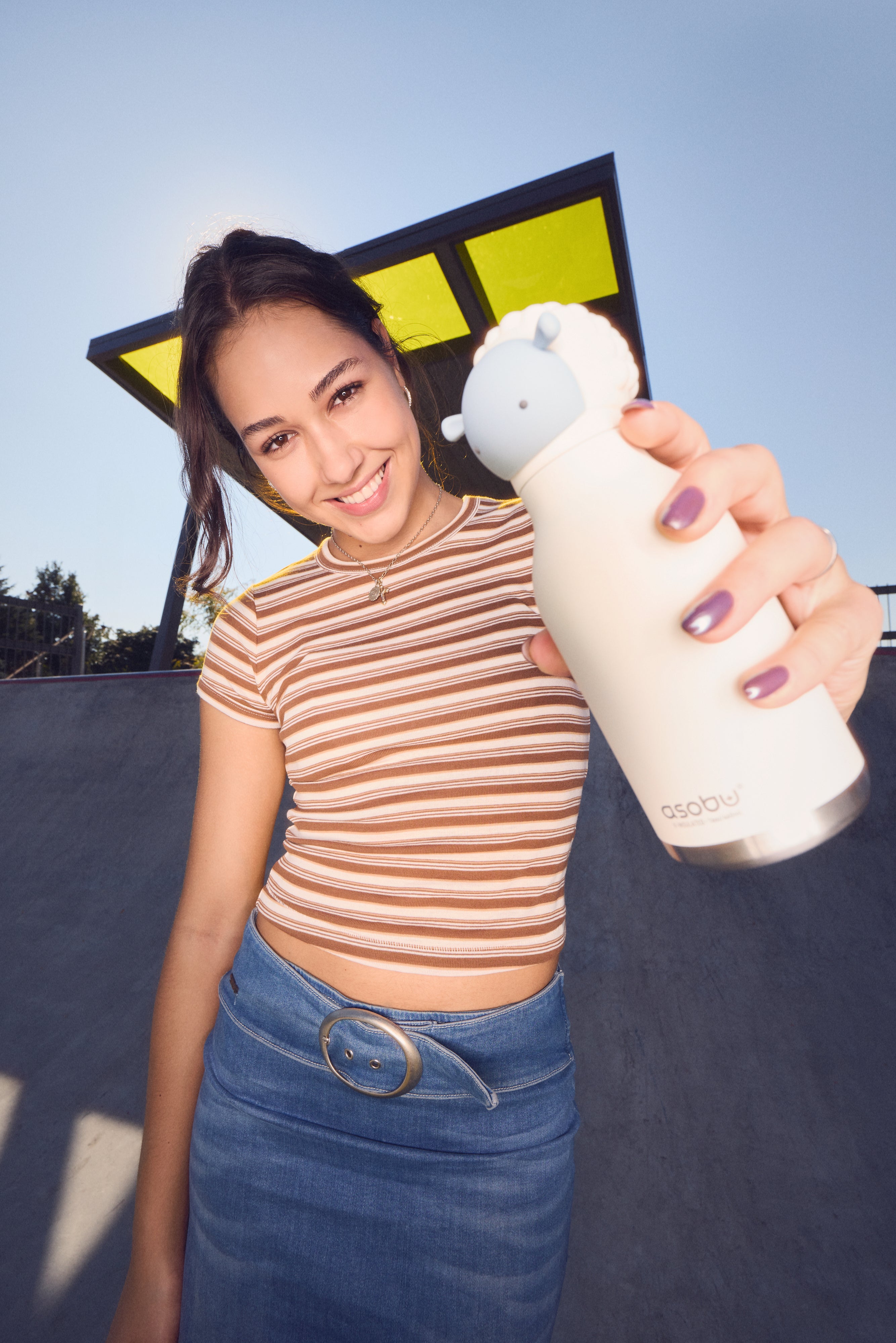 Bouteille thermique Bestie Asobu avec paille – Mouton 460 ml