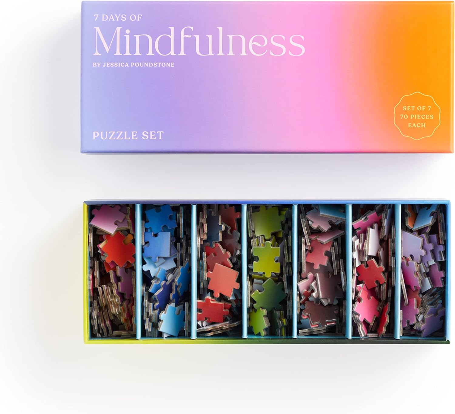 Puzzle mindfulness 500 elementów zestaw 7 puzzli po 70 elementów każdy w kolorowym pudełku