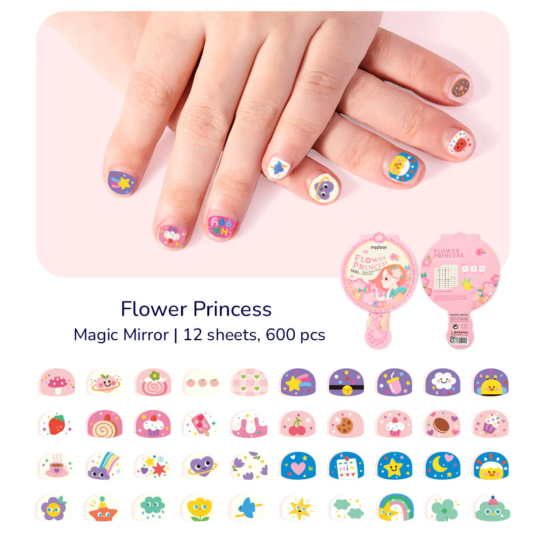Adesivos de unhas com espelho mideer – Flower Princess