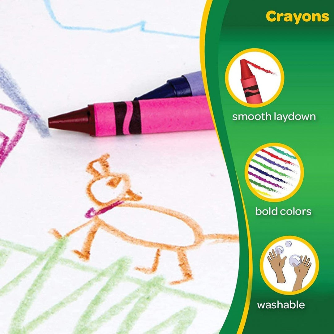 Kredki świecowe Crayola 8 sztuk z intensywnymi kolorami, łatwe do mycia i gładkie do rysowania