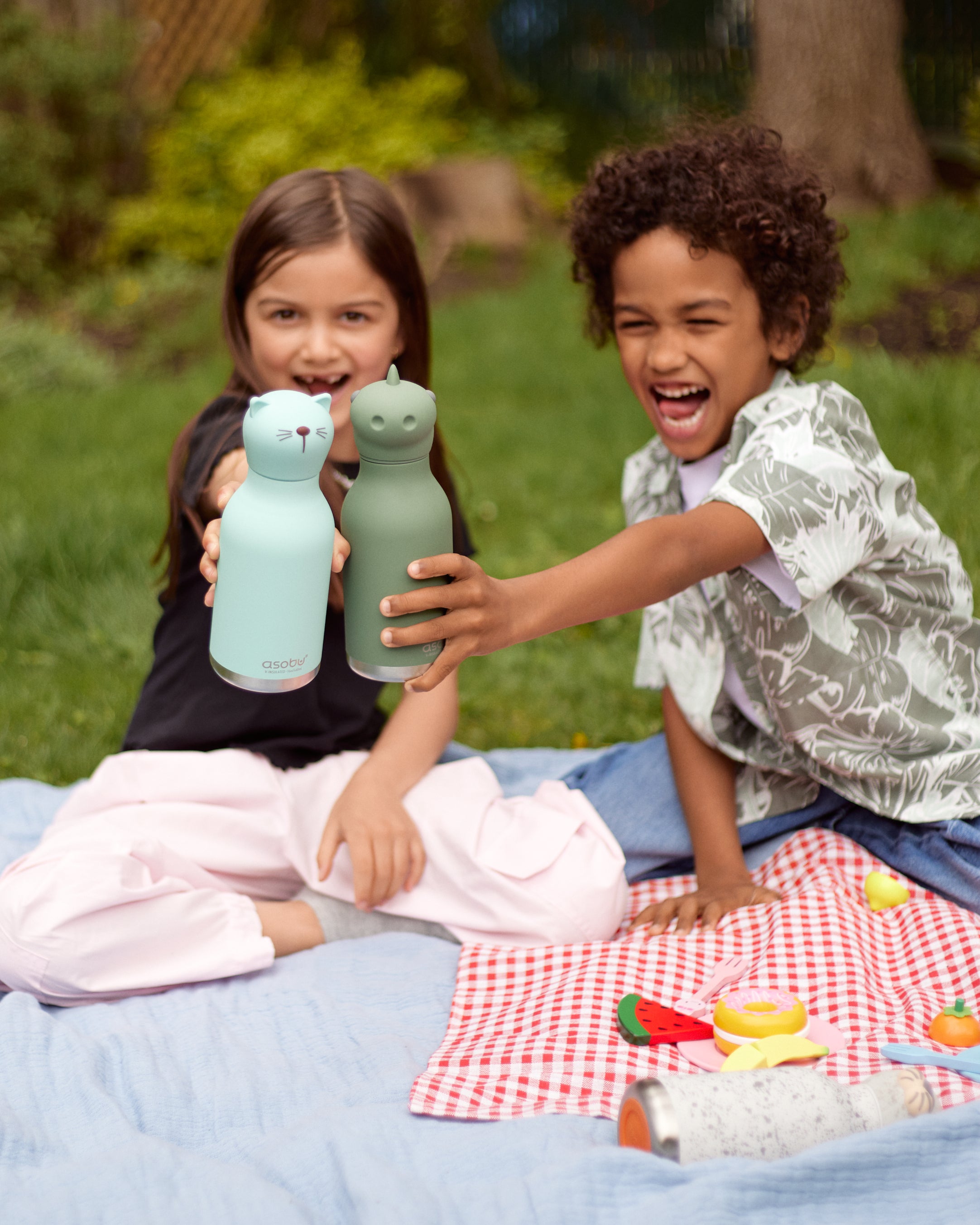 Bouteille thermique Bestie Asobu avec paille – Chat 460 ml