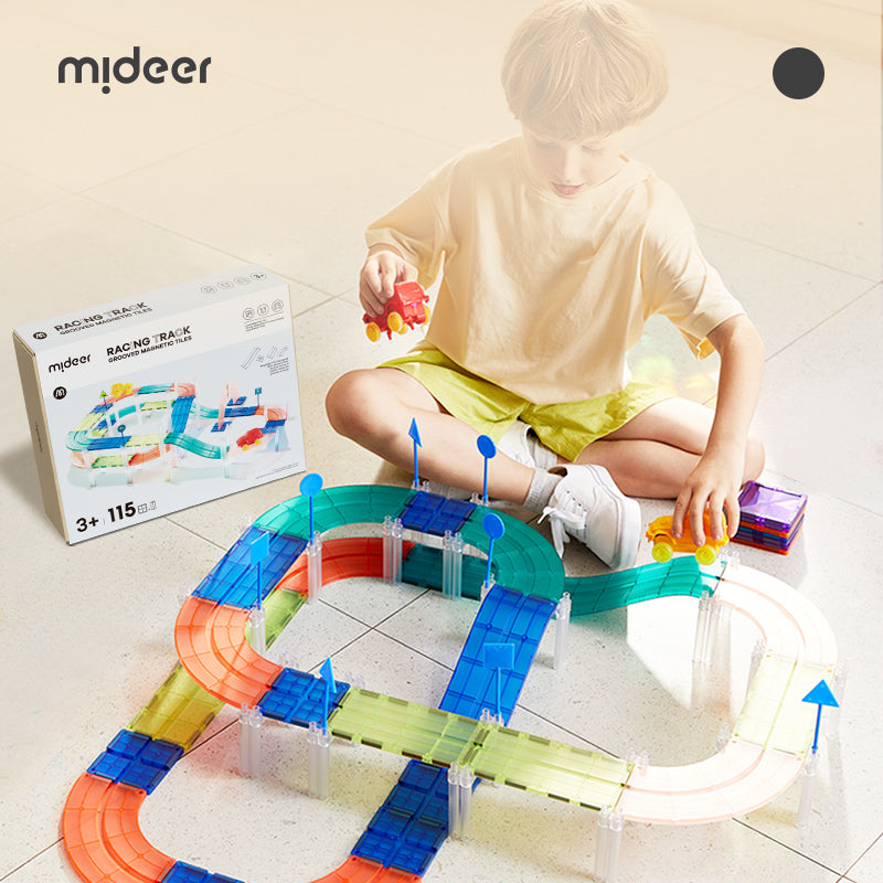 Magnetic blocks with mideer cars – Race track (115 pcs.)