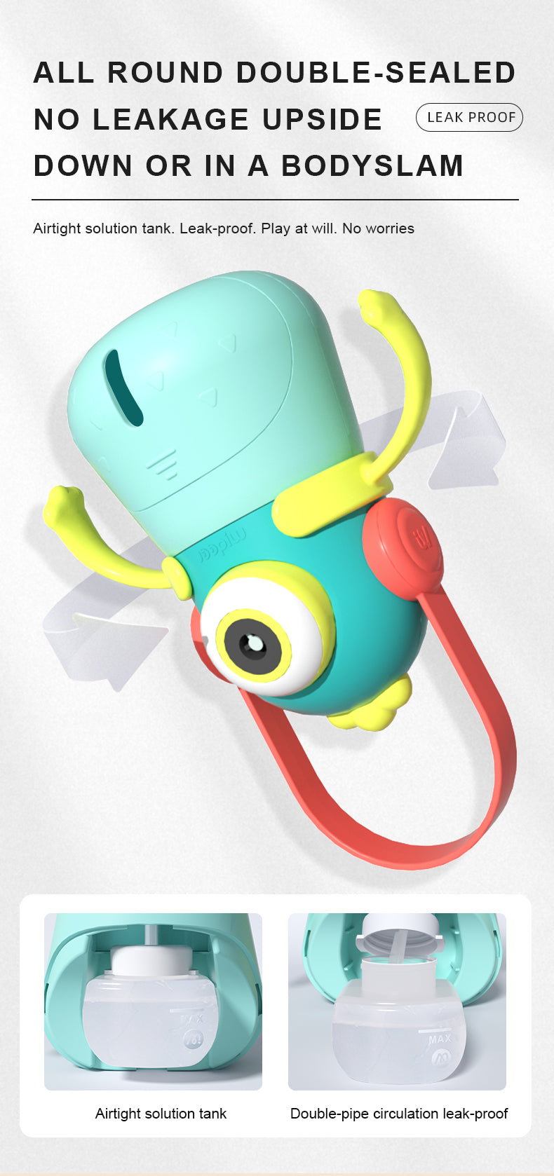 Machine à bulles jouant Mideer – Bubble Monster (avec liquide)