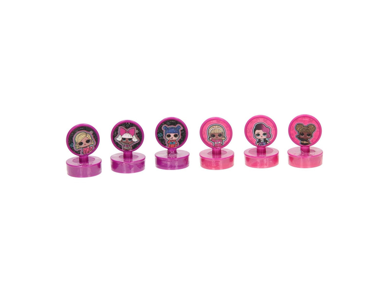 Set von bunten Stempeln LOL Surprise mit Figuren aus der beliebten Kinderserie