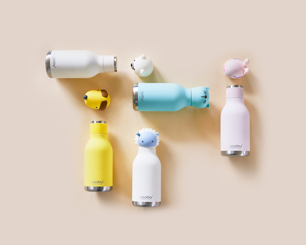 Bouteille thermique Bestie Asobu avec paille – Chat 460 ml