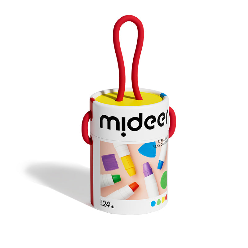 Wiaderko kredek silky crayons mideer – 24 kolory