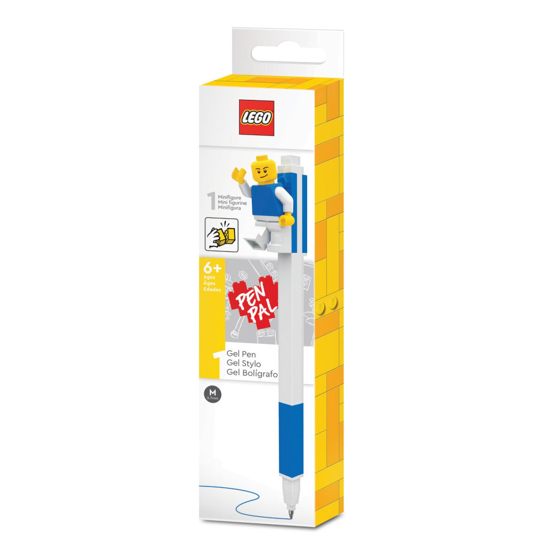 długopis żelowy LEGO z mini figurką w opakowaniu BV JACOB COMPANY, kolor niebieski