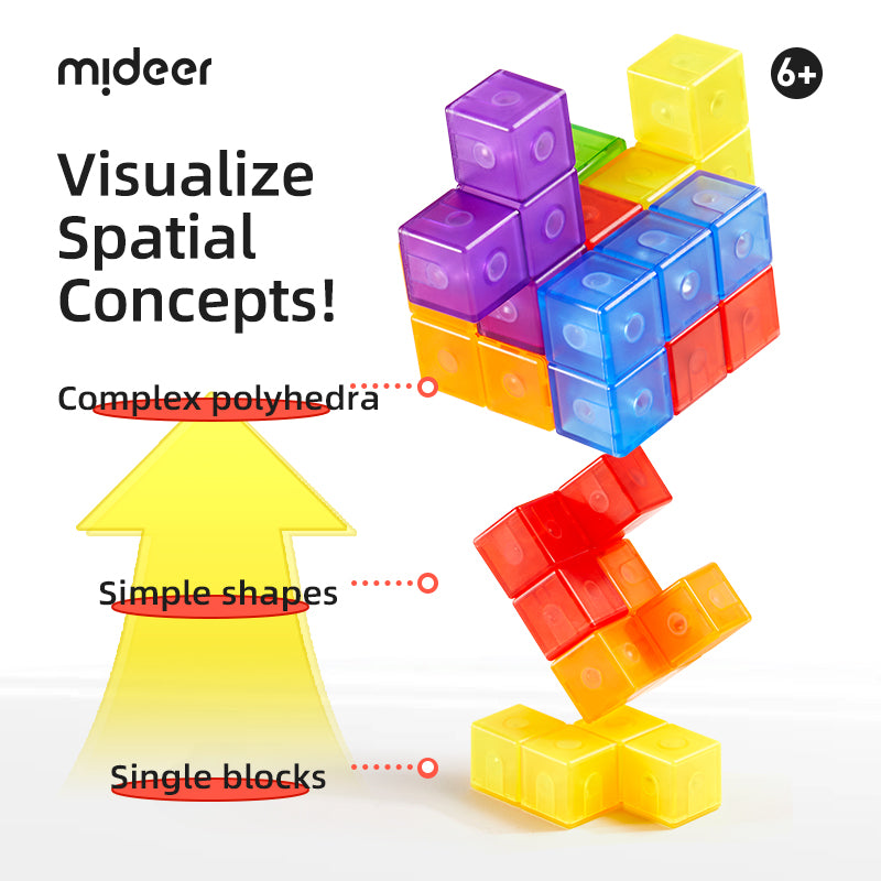Cube de construction composé de blocs magnétiques Mideer
