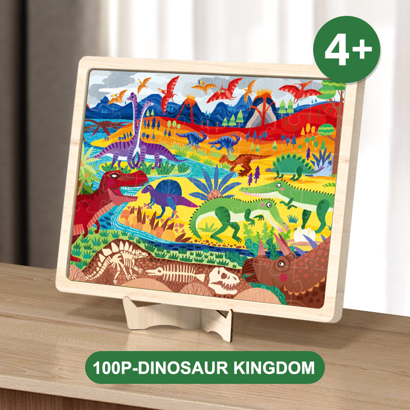 Drewniane puzzle dinozaury Yamann z kolorowym obrazem prehistorycznych zwierząt dla dzieci 4 plus