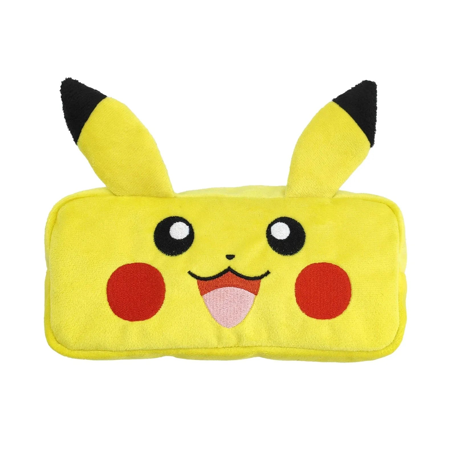 Gelbes Pokémon Plüschmäppchen mit Ohren und Gesicht von Pikachu zur Aufbewahrung von Schulutensilien
