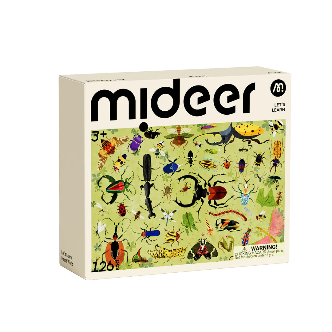 Puzzle edukacyjne owady dla dzieci marki mideer z kolorowymi ilustracjami różnych owadów