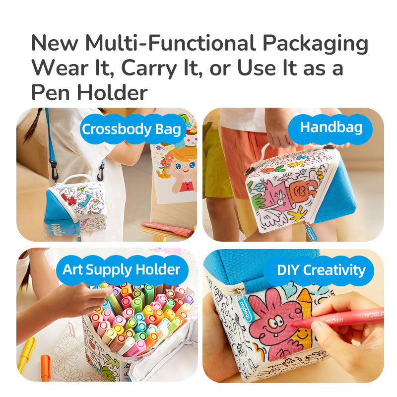 Feutres acryliques à pointe pinceau mideer dans un étui à colorier - 24 couleurs