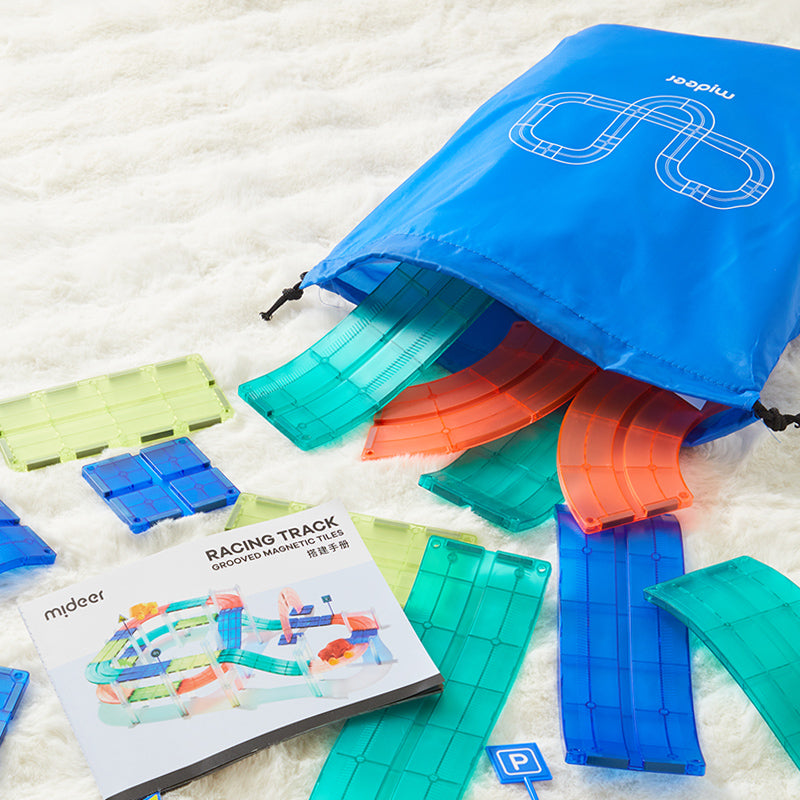 Magnetic blocks with mideer cars – Race track (115 pcs.)