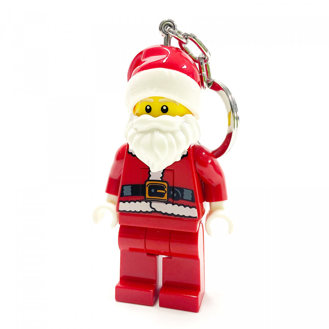 Brelok z latarką LEGO Mikołaj w kształcie figurki LEGO w czerwonym stroju świątecznym