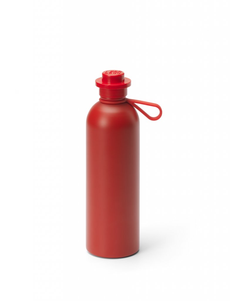 Stalowa butelka LEGO – czerwona