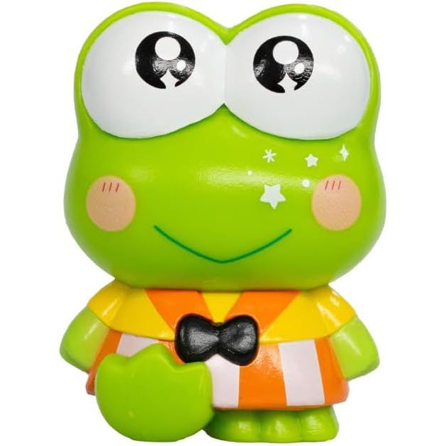 Figurka Hello Kitty Keroppi w zielonym kolorze z dużymi oczami w ubranku LOQI