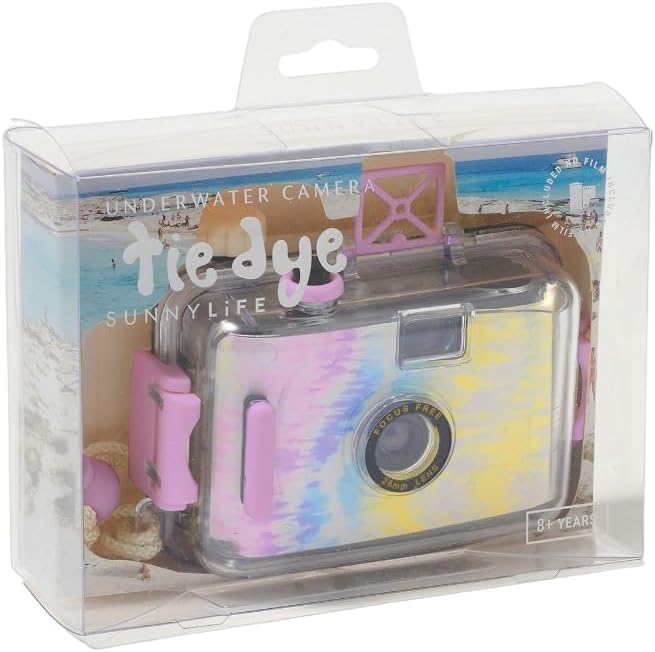 Podwodny aparat analogowy 35 mm Sunny Life Tie Dye w pastelowych kolorach w przezroczystym opakowaniu