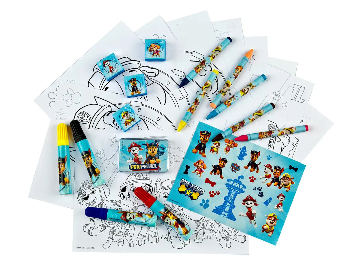 Paw Patrol creative set with coloring books, markers, and stickers from Yamann for children's play