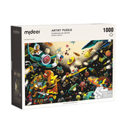 mideer puzzle artystyczne 1000 elementów przedstawiające kosmiczną podróż w stylu artystycznym
