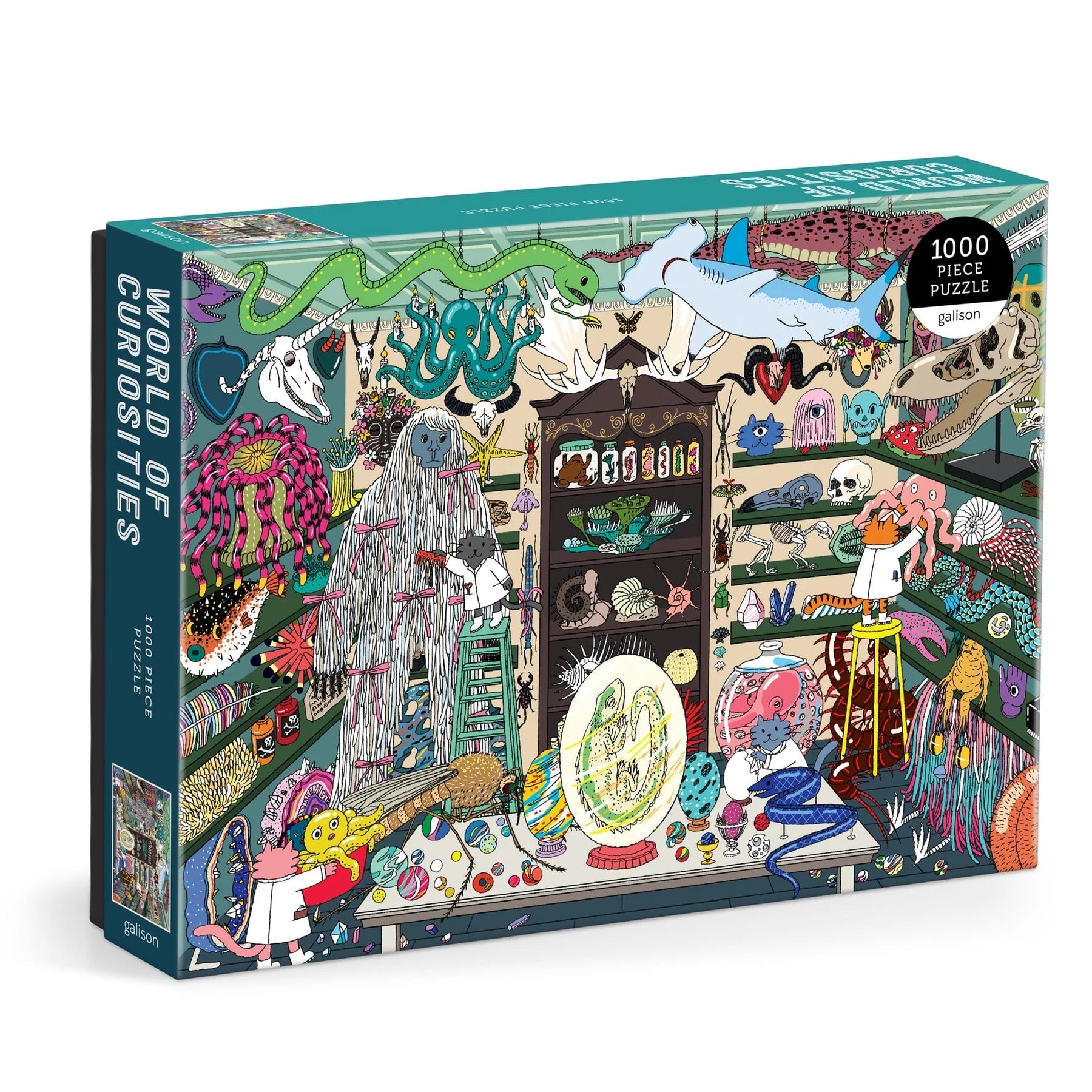 Kolorowe puzzle 1000 elementów dla dorosłych z motywem świata ciekawostek od Galison