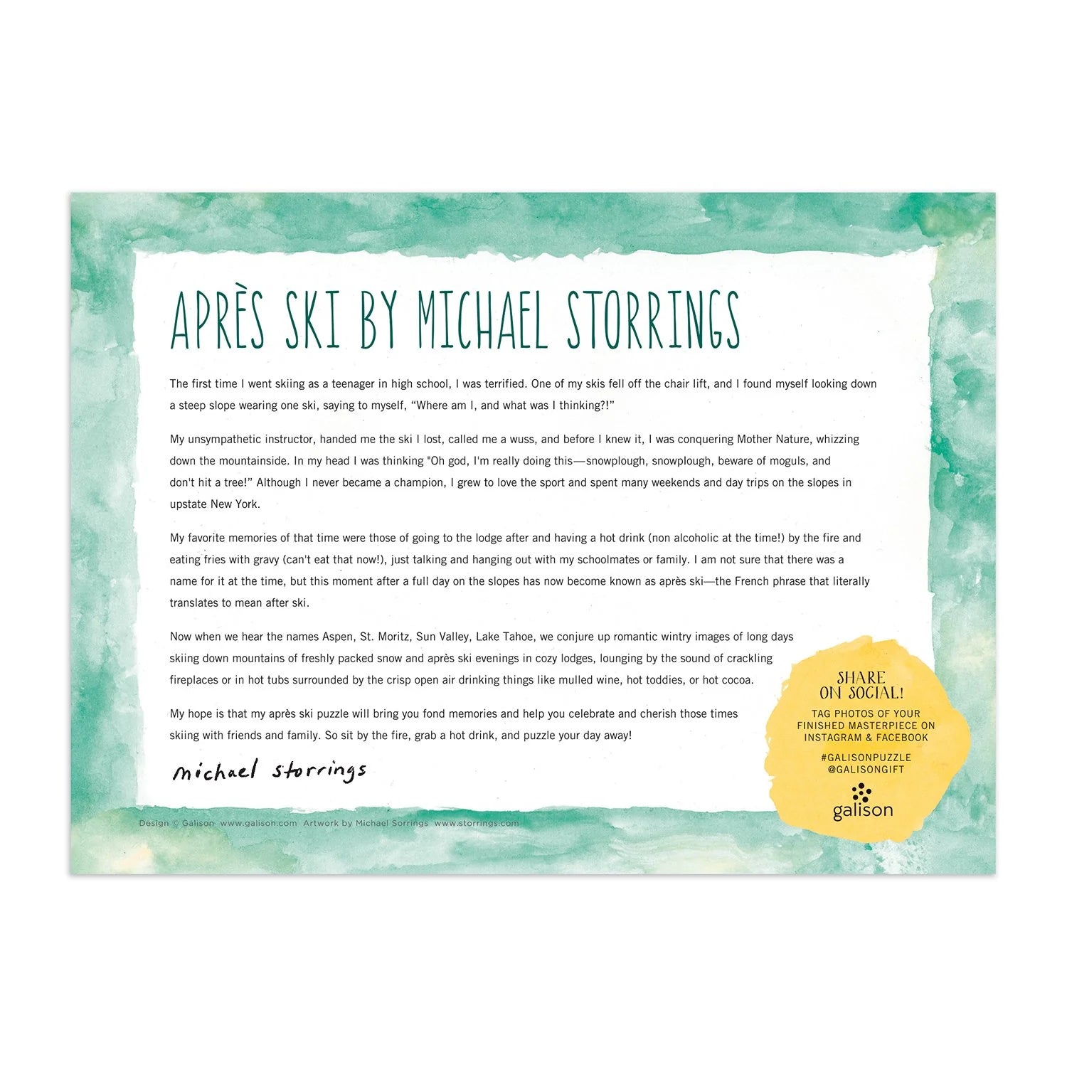 Puzzle Galison Michael Storrings – Apres Ski (1000 el.)