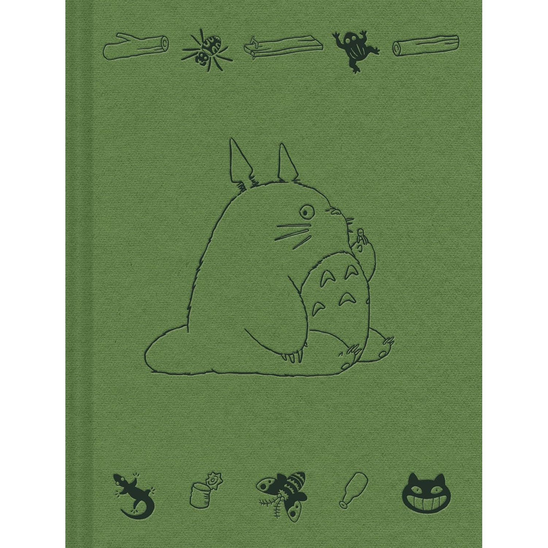 Zielony notatnik Studio Ghibli z haftowanym wizerunkiem Totoro i postaciami z filmu