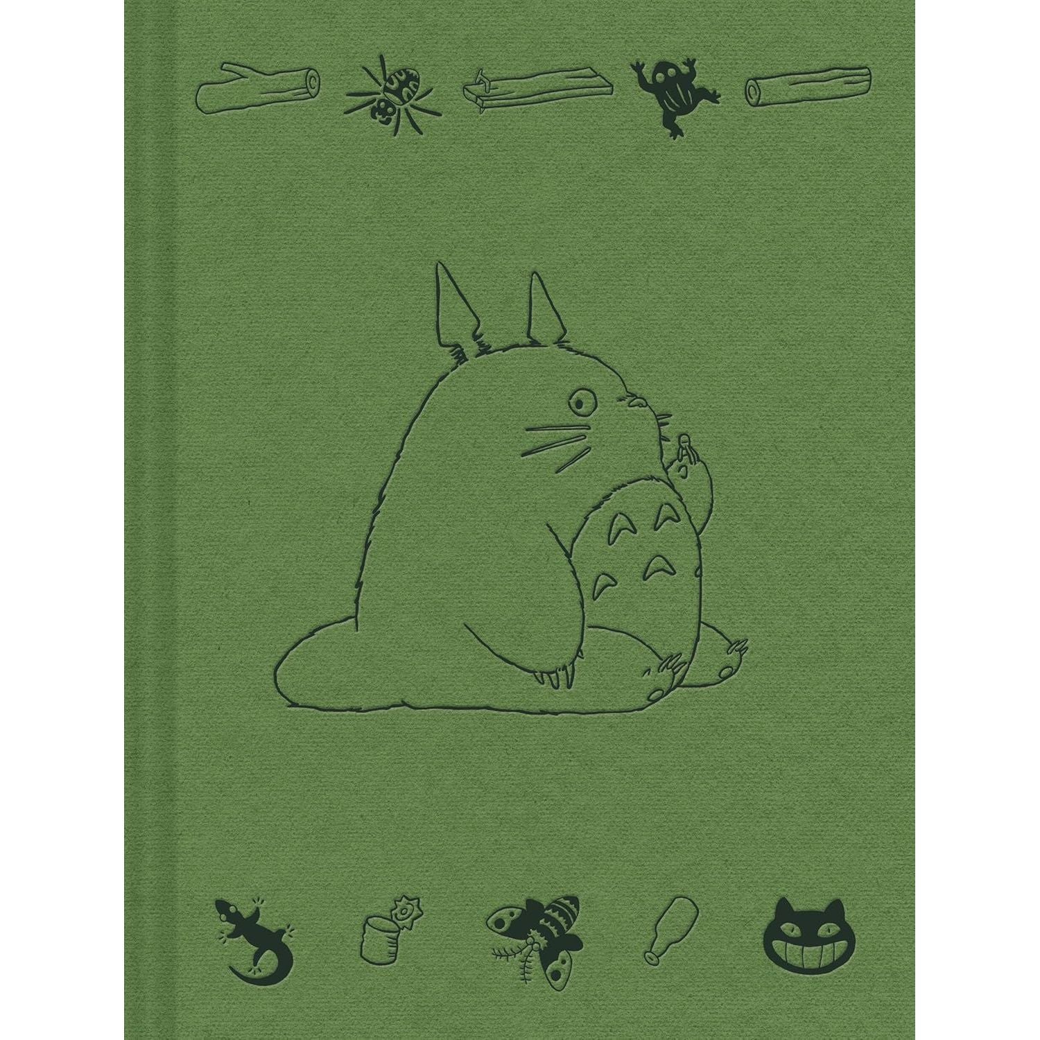 Zielony notatnik Studio Ghibli z haftowanym wizerunkiem Totoro i postaciami z filmu