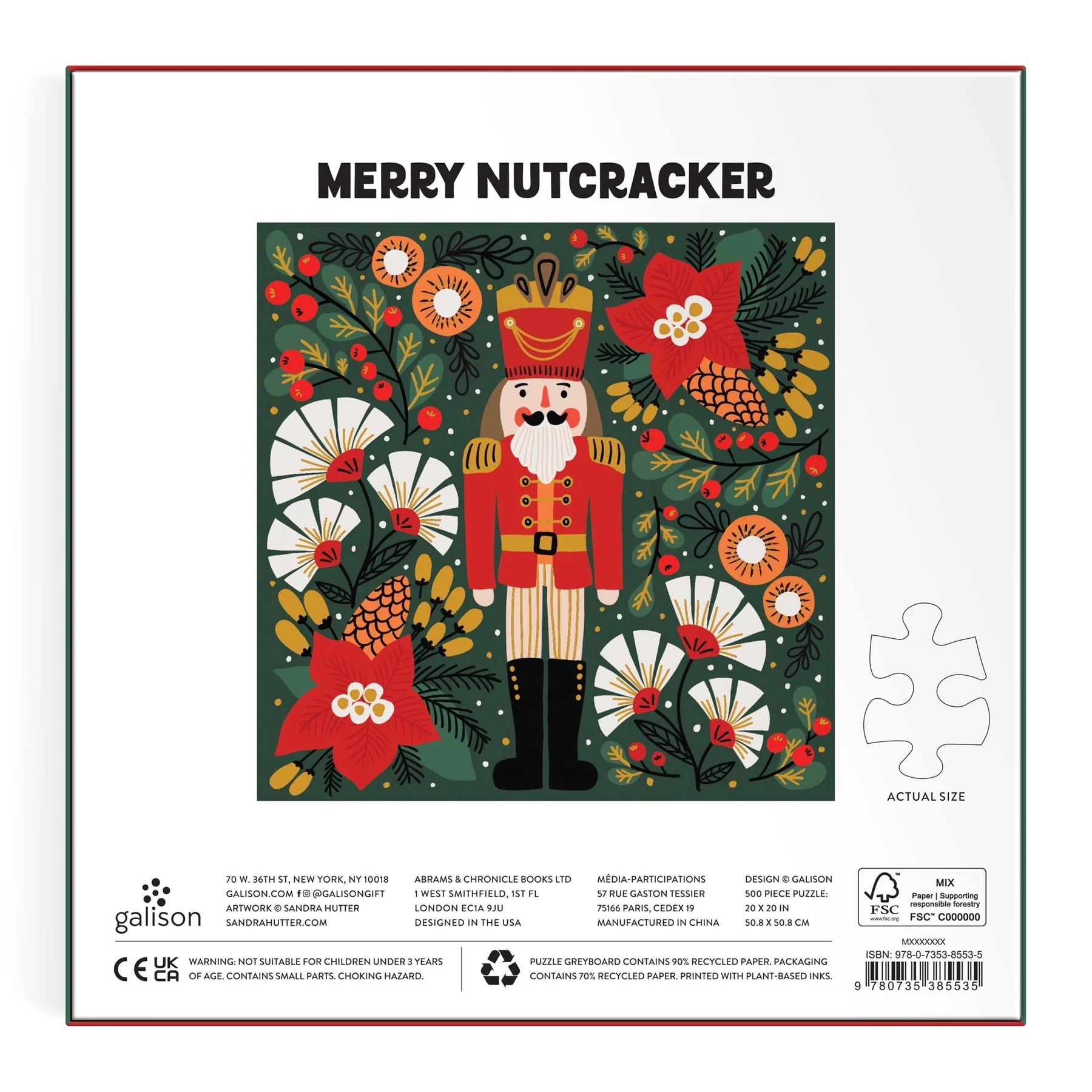 Puzzle świąteczne Galison – Merry Nutcracker (500 el.)