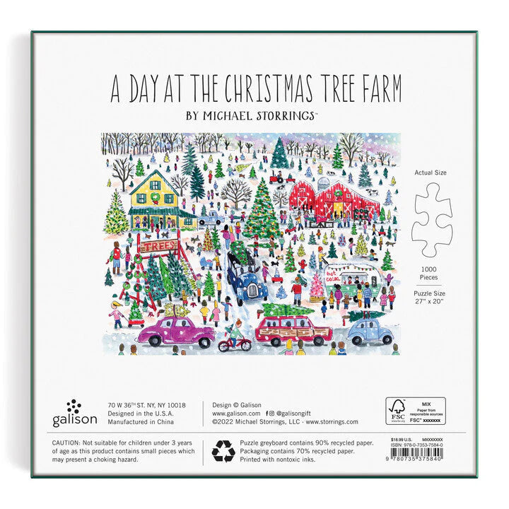Puzzle świąteczne Galison Michael Storrings – Christmas Tree Farm (1000 el.)