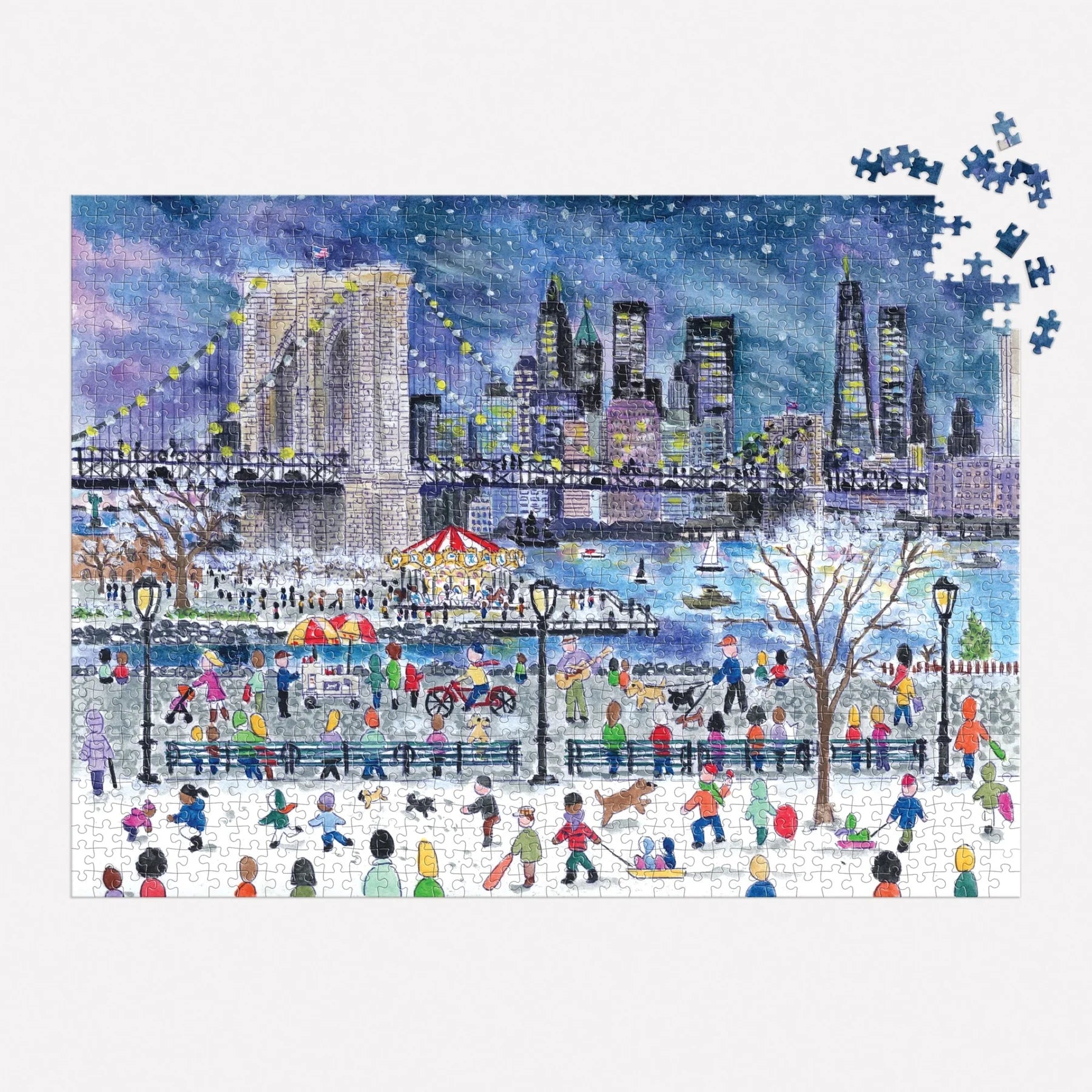 Puzzle Galison Michael Storrings – Snowfall Over New York City (1000 el.)