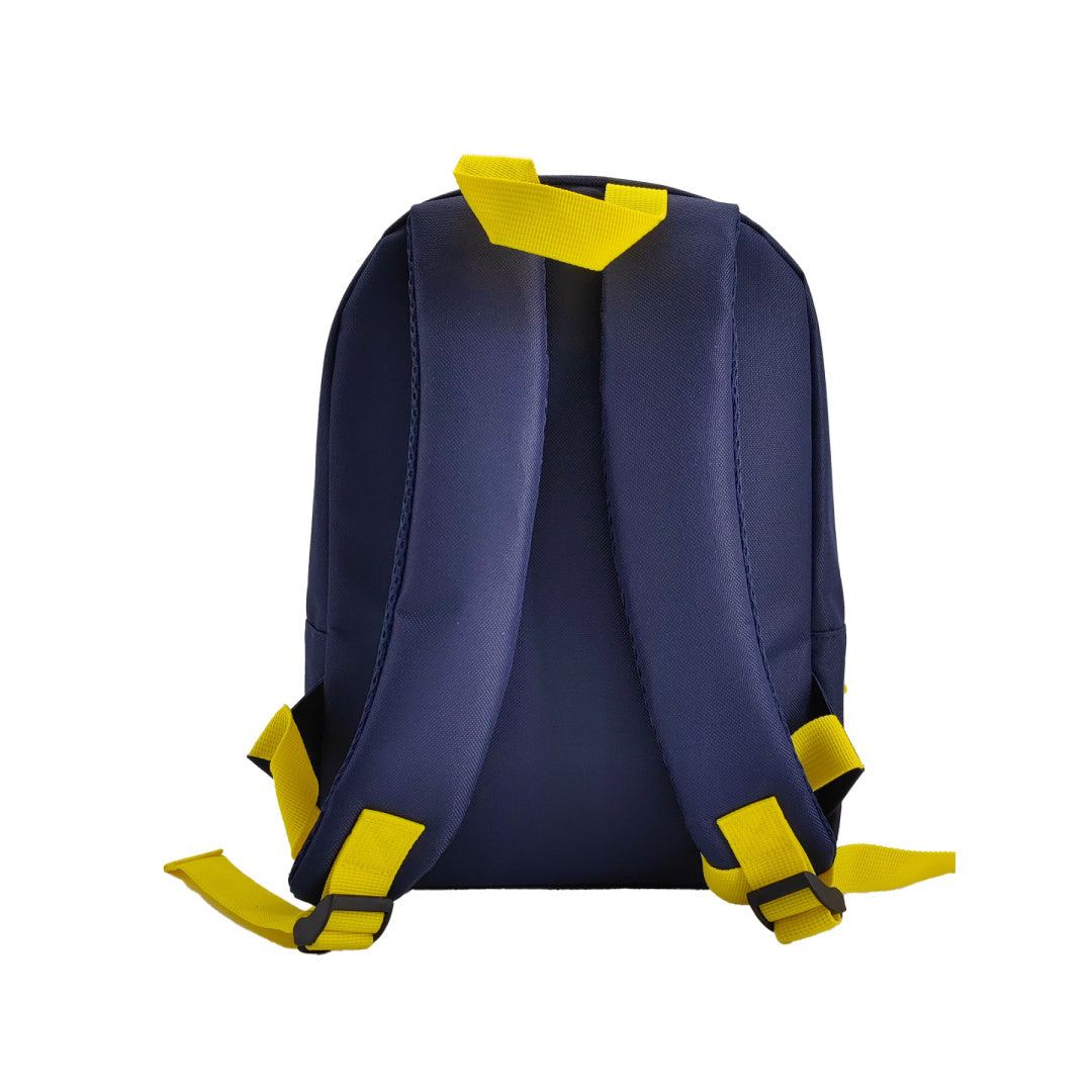plecak Pokémon dla dzieci w kolorze granatowym z żółtymi regulowanymi paskami i wyściełanymi szelkami