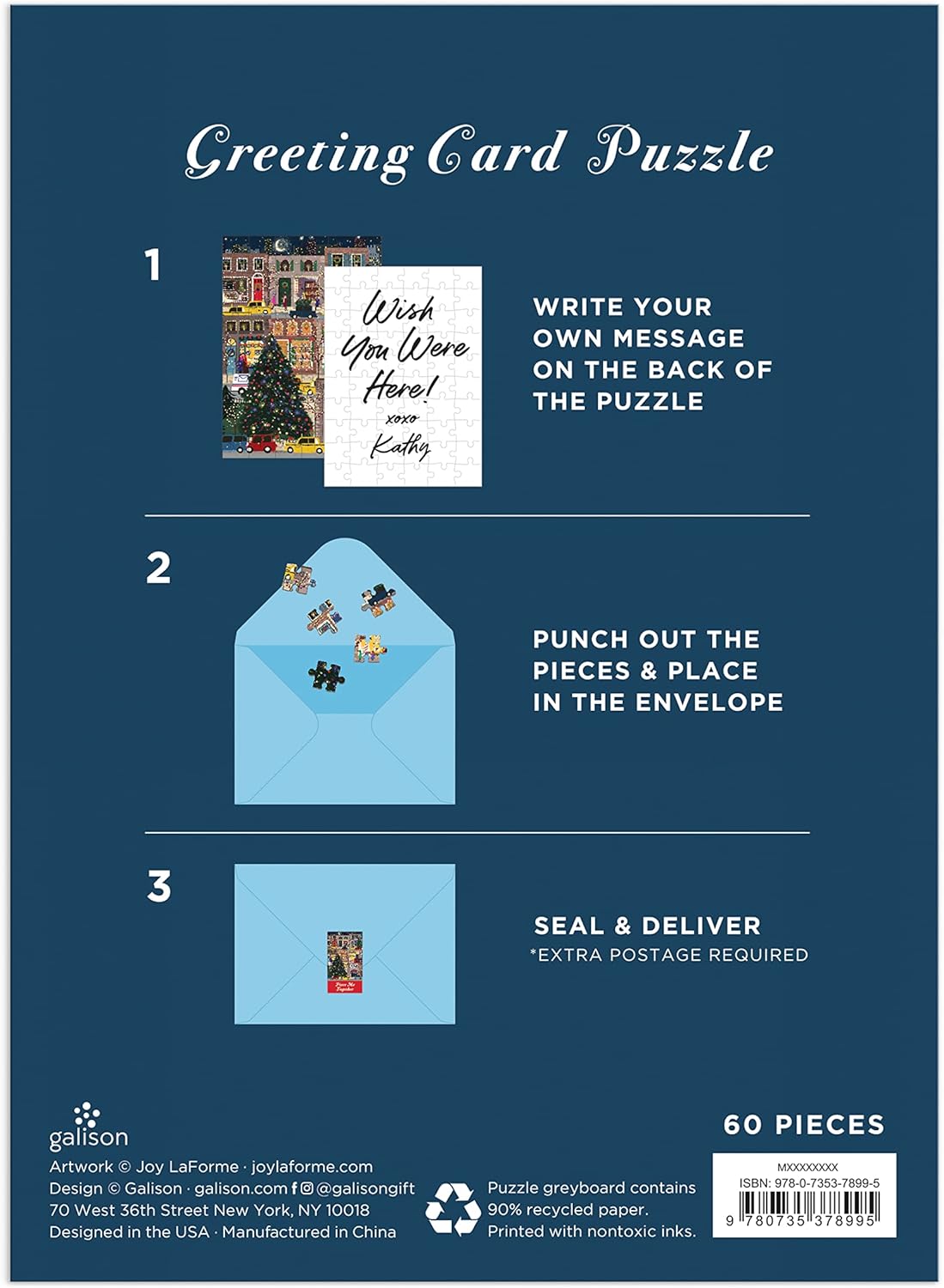 Galison – Joy Laforme Puzzle Winter Lights e cartolina di Natale (500 pz.)