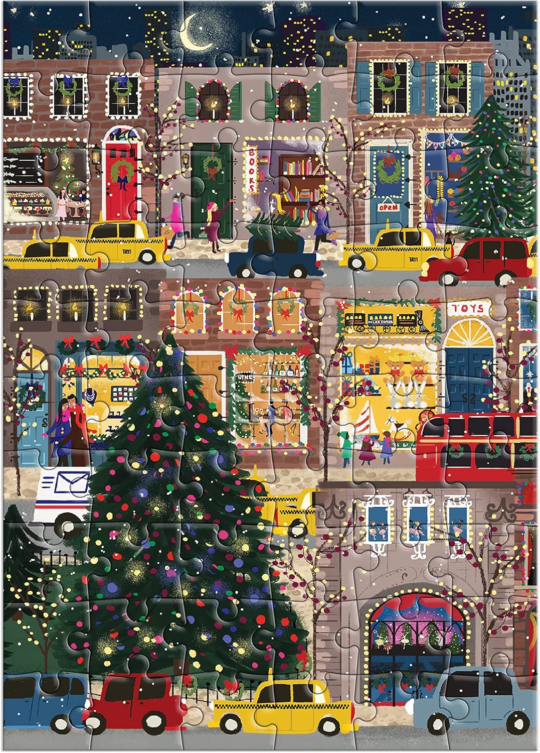 Galison – Joy Laforme Puzzle Winter Lights e cartolina di Natale (500 pz.)
