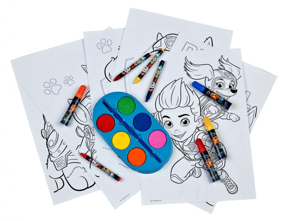 Livro de colorir Paw Patrol com tintas, conjunto para pintar personagens do conto de fadas de Yamann