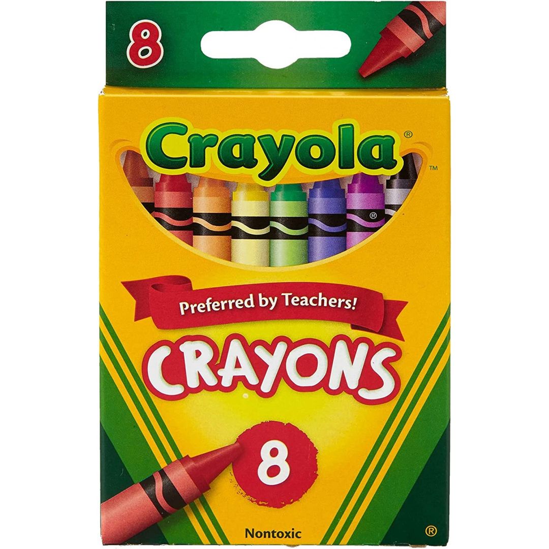 Opakowanie kredki świecowe Crayola 8 sztuk w jasnych kolorach, bezpieczne dla dzieci