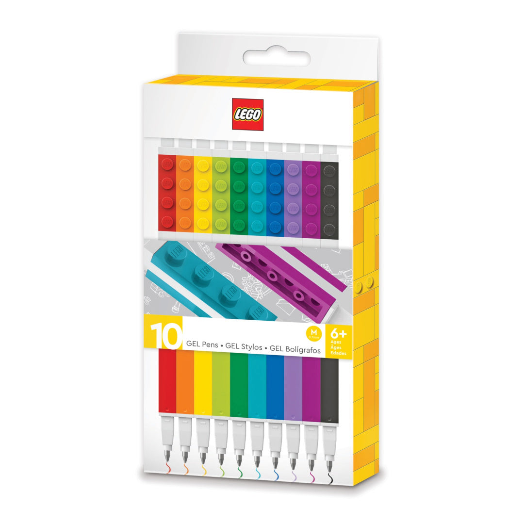 Kolorowe długopisy żelowe LEGO w 10 różnych kolorach z opakowaniem od BV JACOB COMPANY