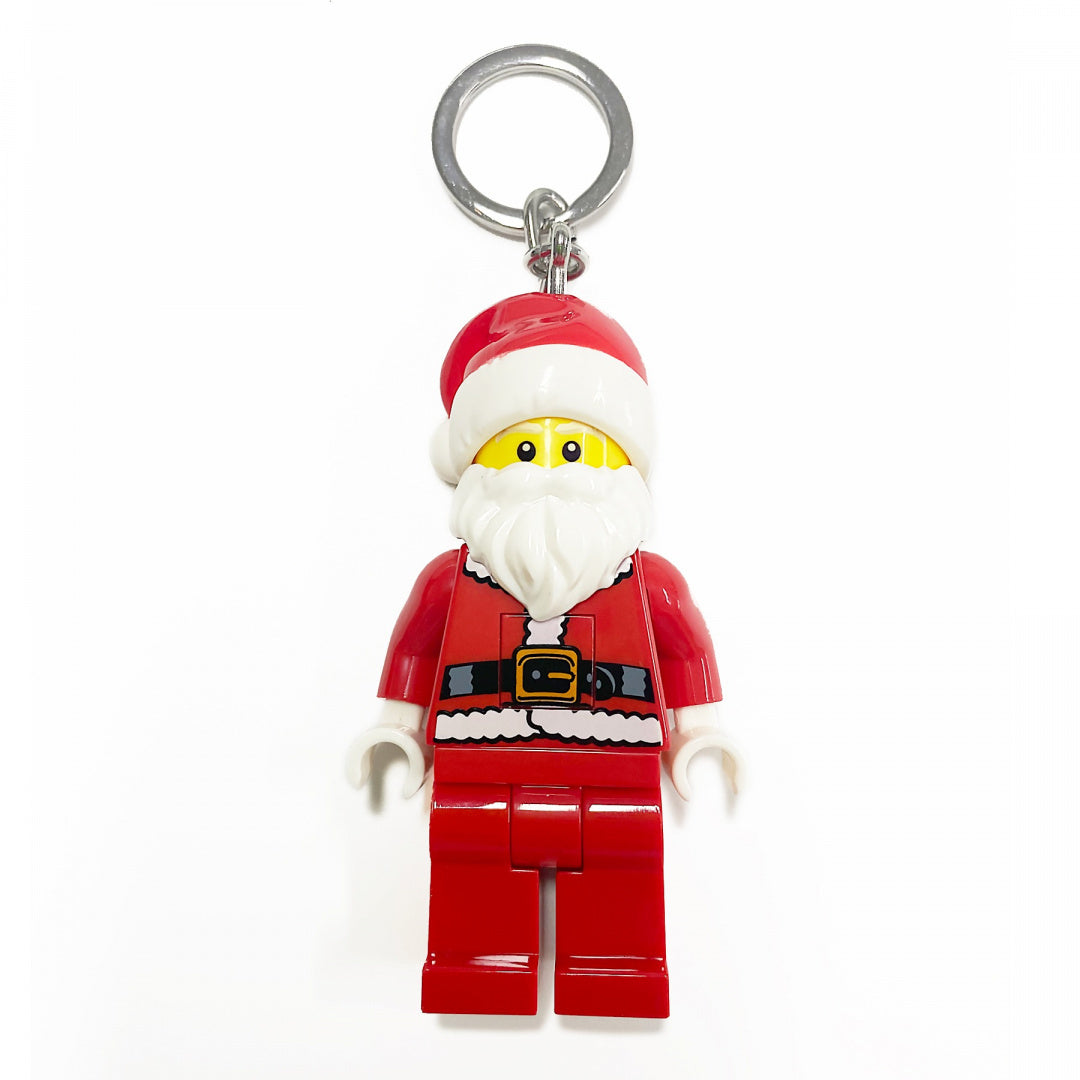 MOB brelok z latarką LEGO Mikołaj w czerwonym stroju świętego Mikołaja z białą brodą
