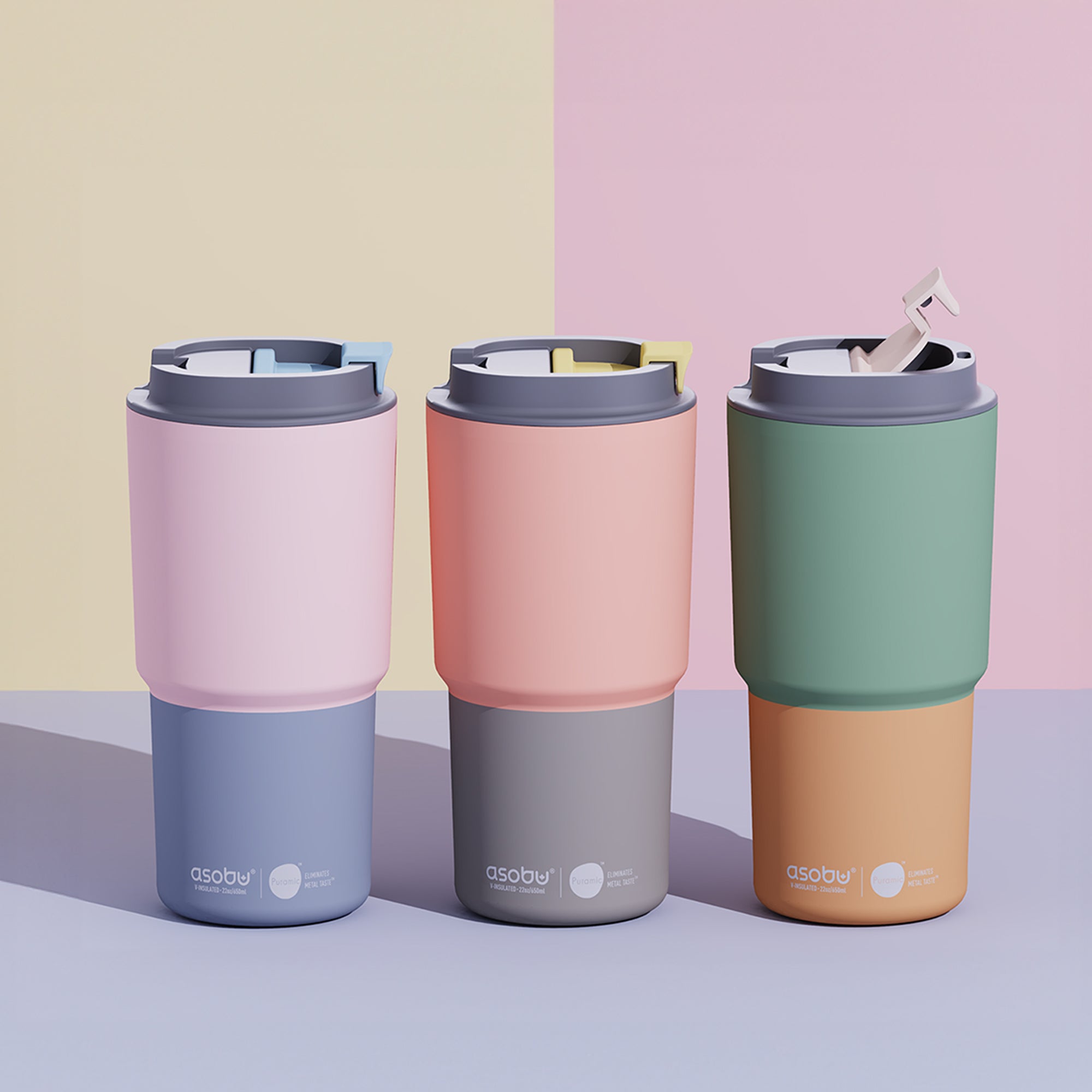 Tasse isotherme Pick Me Up Asobu – rose pastel 650 ml