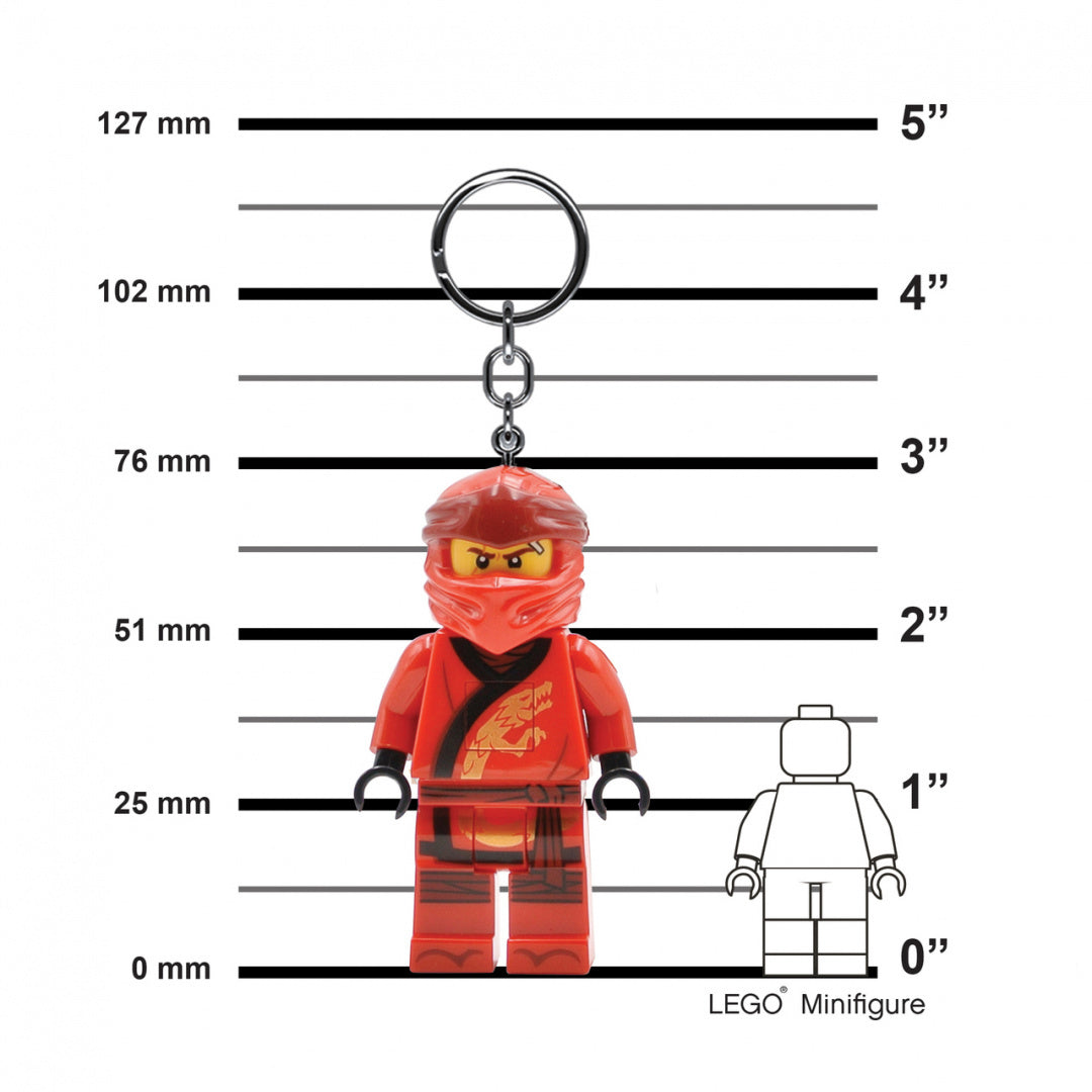 Czerwony brelok LEGO MOB ninja z postacią minifigurki w rozmiarze około 5 cali